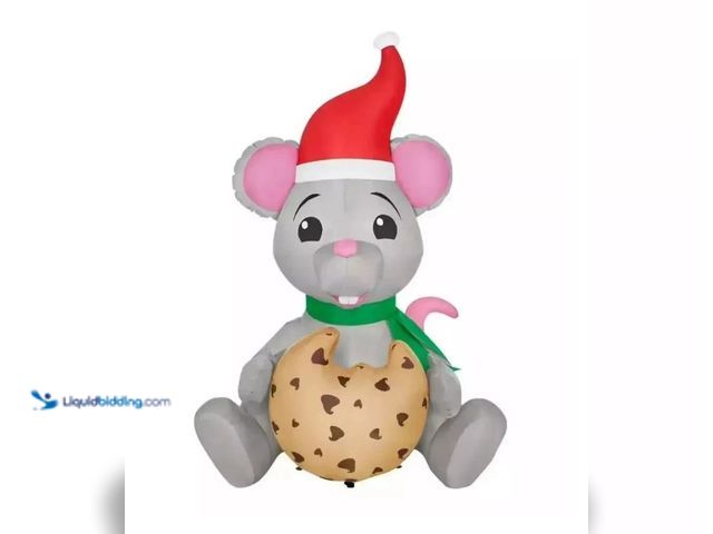 Lot 49-1546957 - Home Accents Holiday 6.5 FT Animated LED Santa Mouse Easting Cookie Holiday Inflatable, Model # 1807...