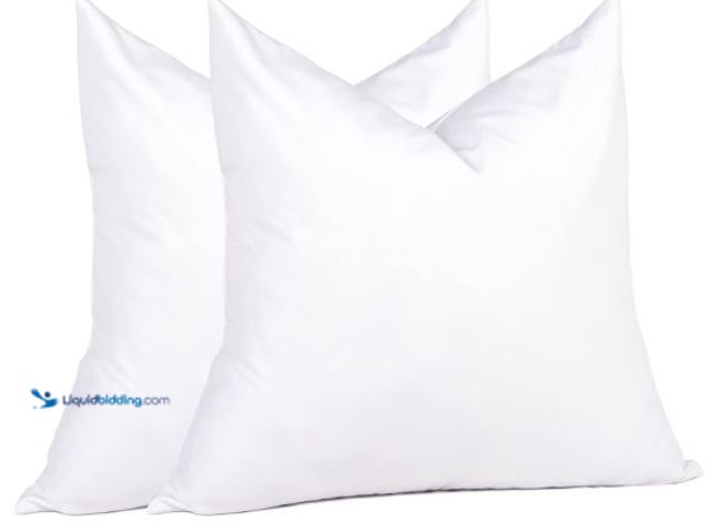 Lot 49-1569728 - puredown Euro Pillow Inserts 26 x 26 (Pack of 2, White), Down Feather Pillow Stuffer, Premium White ...