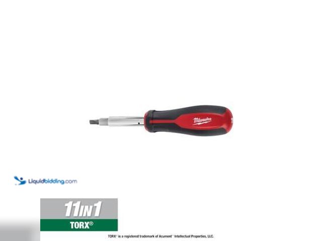 Lot 49-5544479 - Milwaukee 11-in-1 Multi-Tip Combination Screwdriver with Square Drive Bits. Model # 48-22-2761. Unus...