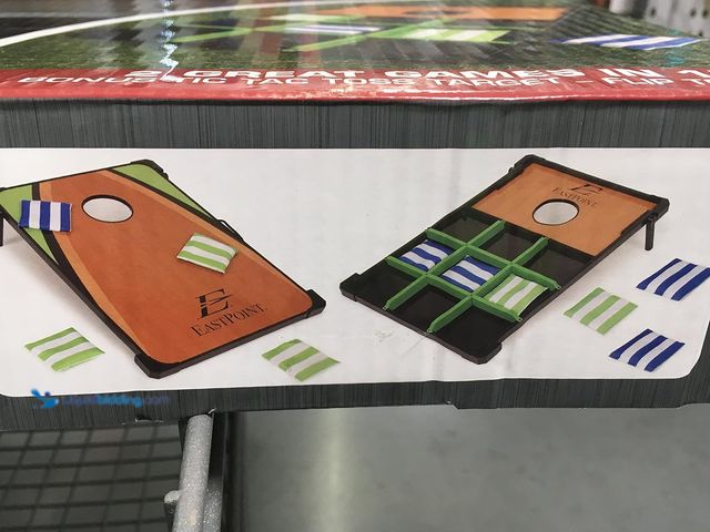 Lot 49-3472028 - Eastpoint Solid Cornhole Set Bean Bag Toss & Tic Tac Toss Model #B075CSCMPV, Unused  Ref#MAC1031