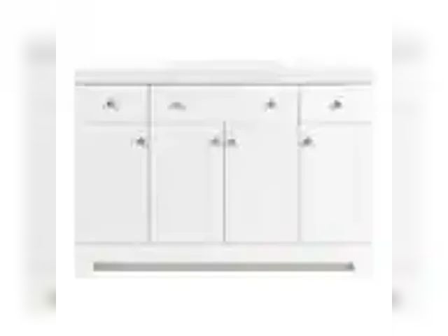 Lot 49-5442601 - Glacier Bay
Everdean 49 in. Single Sink White Bath Vanity with White Cultured Marble Top (Assembled...
