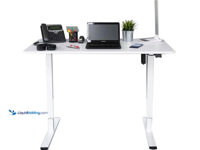 Lot 49-3463449 - Stand Up Desk Store Electric Compact Standing Desk (White Frame/Matte White Top, 48” Wide), model # ...