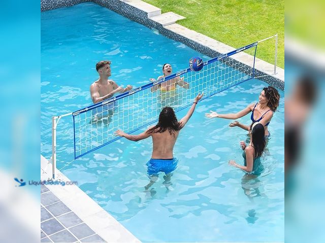 Lot 49-5452046 - Fastoss Base Free Pool Volleyball Net Set - Deck Mounted for Inground Pools - Adjustable Heavy Duty ...