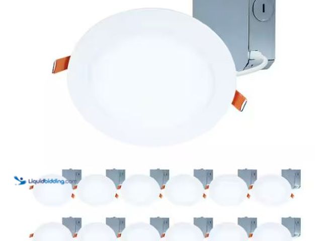 Lot 49-1613857 - HALO HLBE 6 in. Ultra-Slim Downlight 3000K Fixed CCT New Construction/Remodel Integrated LED Recesse...