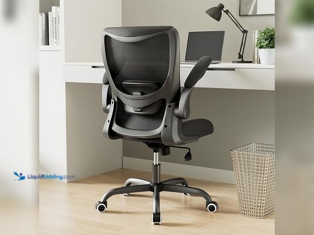 Lot 49-3600189 - Office Chair, Ergonomic Desk Chair with Adjustable Lumbar Support and Flip up Armrest, Breathable Me...