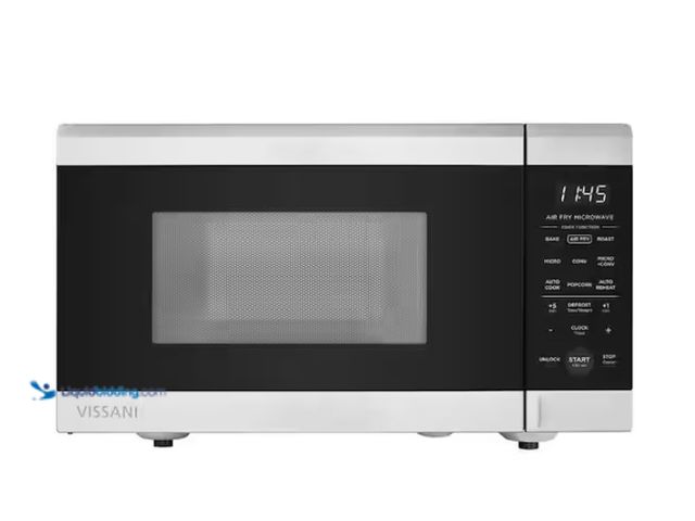 Lot 49-1578137 - Vissani 19 in. 0.9 cu. ft. 900-Watt Countertop Microwave Oven in Stainless Steel with Convection and...