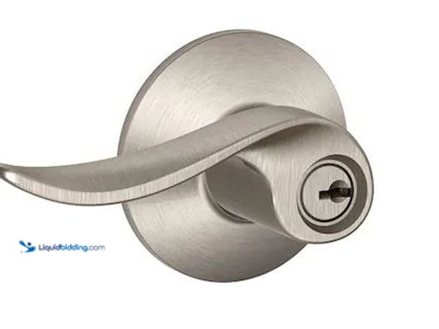 Lot 49-3472096 - Lot of 2 Schlage Sacramento Satin Nickel Keyed Entry Door Handle Model # F51 V SAC 619, Unused  Ref#...