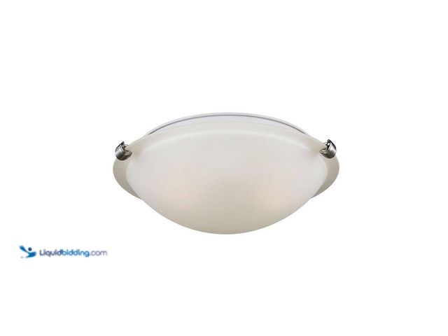 Lot 49-5410481 - Generation Lighting Clip Ceiling 12.25 in. W. 2-Light Brushed Nickel Flush Mount