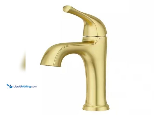 Lot 49-1569466 - Pfister Ladera Single Handle Single Hole Bathroom Faucet in Brushed Gold, Model # LF-042-LRBG, Sligh...
