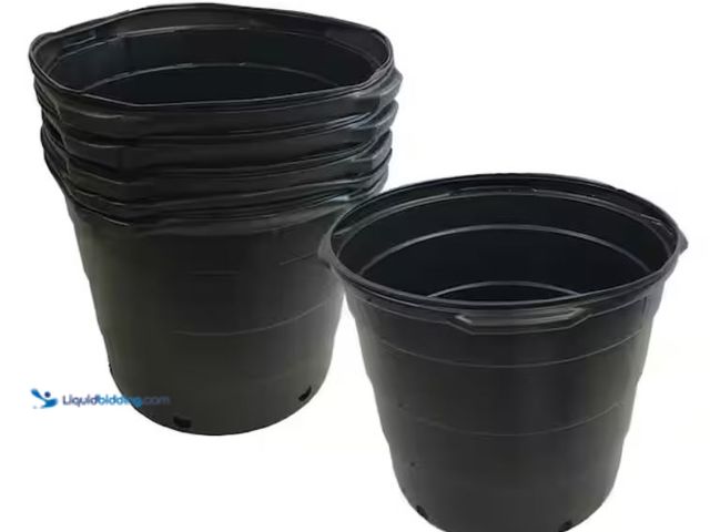 Lot 49-2006704 - (5-Pack) Viagrow 20 Gal. 80 qts. Black Round Plastic Nursery Garden Pots 77.22 l/3.17 cu. Ft., Model...