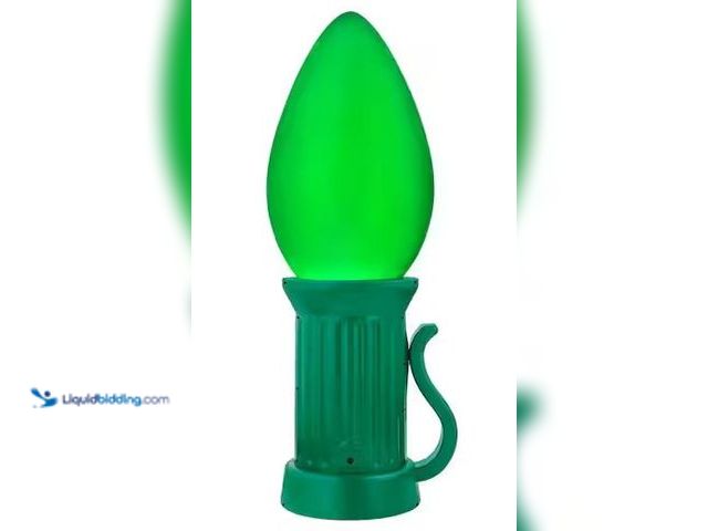 Lot 49-5460365 - Home Accents Holiday
3 ft. Battery Operated LED Jumbo Green Bulb Holiday Yard Decoration Internet #...
