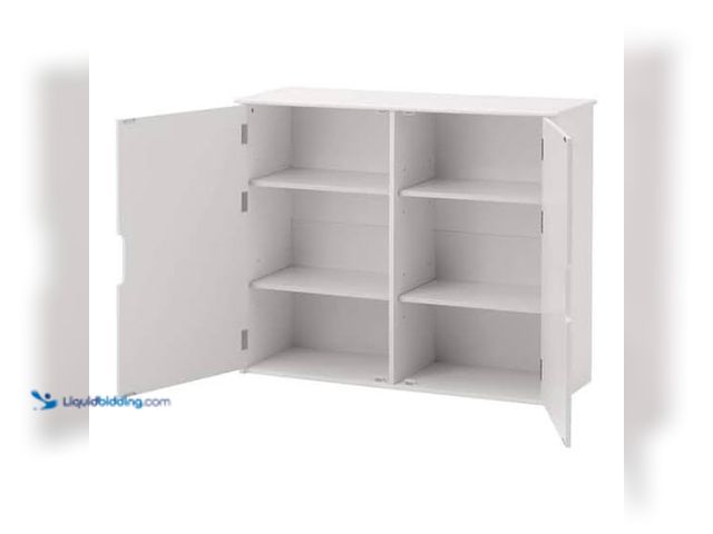 Lot 49-1624337 - Style Well Craft Storage Hutch in White (42 in. W) Model # CRF-002-WH, New, Factory Sealed  Ref#CRS0...