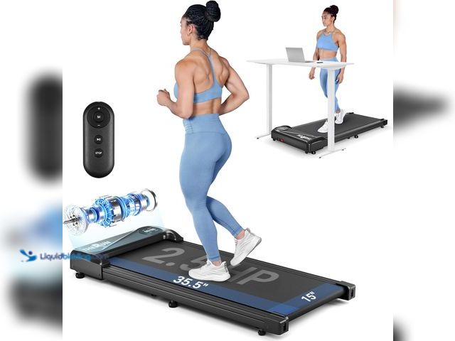 Lot 49-5485083 - THERUN Walking Pad Treadmill. Model #B0CJ9G8792. Unused. Dusty. Powers on.