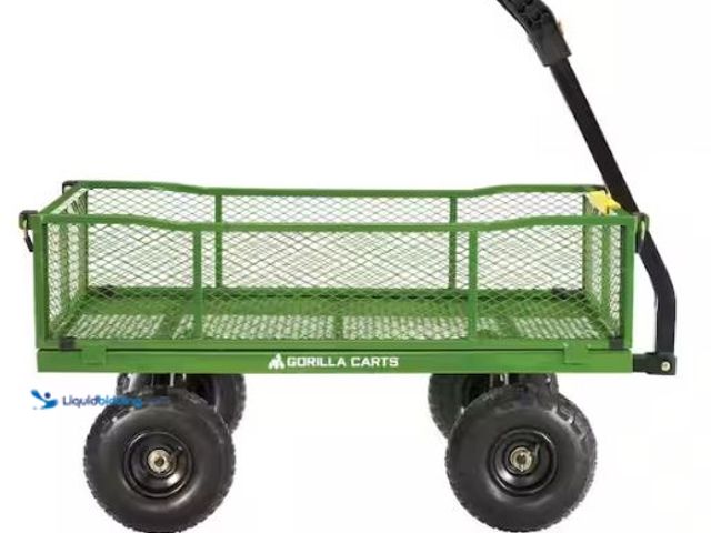 Lot 49-1569640 - GORILLA CARTS 4 cu. ft., 900 lbs. Heavy-Duty Steel Utility Garden Cart, 4 cu. ft., 10 in. Pneumatic ...