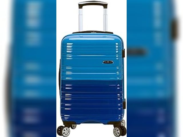 Lot 49-5407711 - Rockland Melbourne Hardside Expandable Spinner Wheel Luggage, Two tone blue, Carry-On 20-Inch. Model...