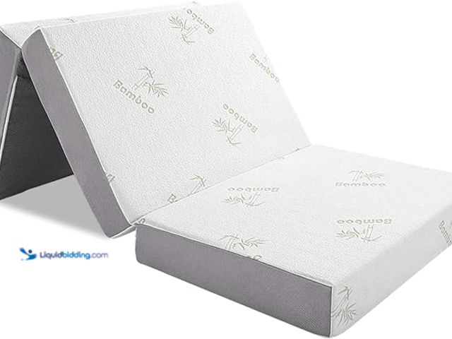 Lot 49-3528065 - Inofia 6 Inch Folding Mattress, Memory Foam Tri-fold Mattress with Removable Cover, Foldable Floor B...