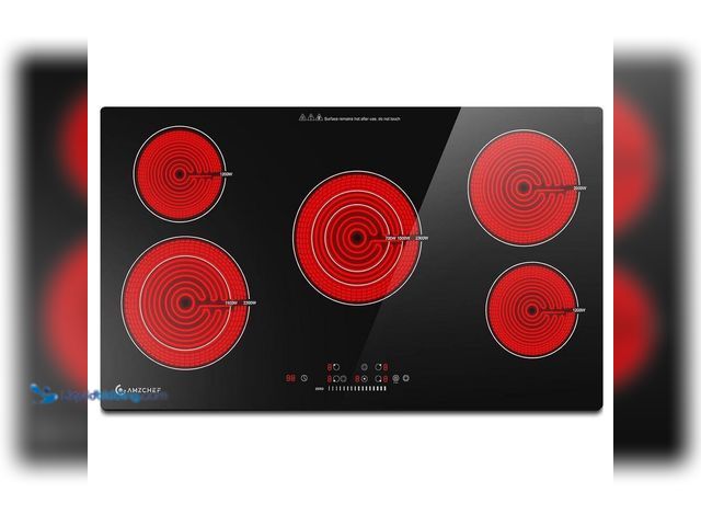 Lot 49-5552069 - amzchef
36 in. 5 Elements Ceramic Radiant Electric Cooktop in Black with Hot Surface Indicator (890...
