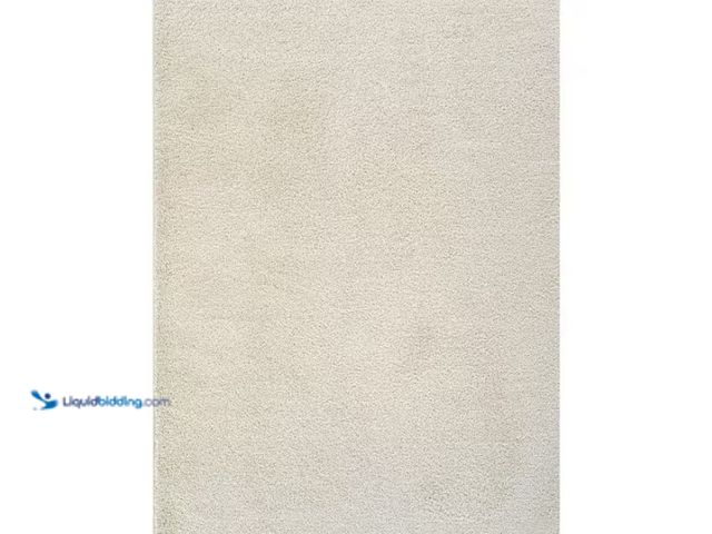 Lot 49-1628040 - Beverly Rug 3 ft. x 5 ft. Bone Silky Solid Plus Thick Pile Non Slip Easy Clean Non Shedding Modern I...