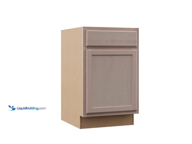 Lot 49-5410474 - Hampton Bay 21 in. W x 24 in. D x 34.5 in. H Assembled Base Kitchen Cabinet in Unfinished with Reces...