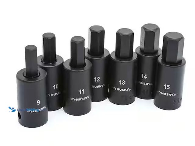 Lot 49-1576801 - Husky 1/2 in. Drive Hex Bit Impact Socket Set MM (7-Piece) Model # H2DMMHBI7PC, Unused  Ref#AHDSB020...