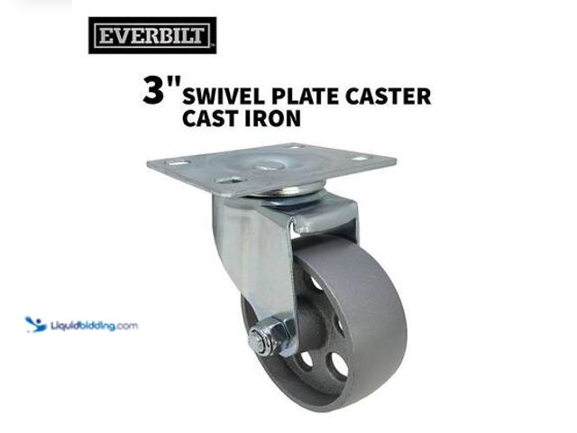 Lot 49-5544653 - QTY 10 -Everbilt 3 in. Gray Cast Iron Swivel Plate Caster with 300 lbs. Load Rating. Model # 4035345...