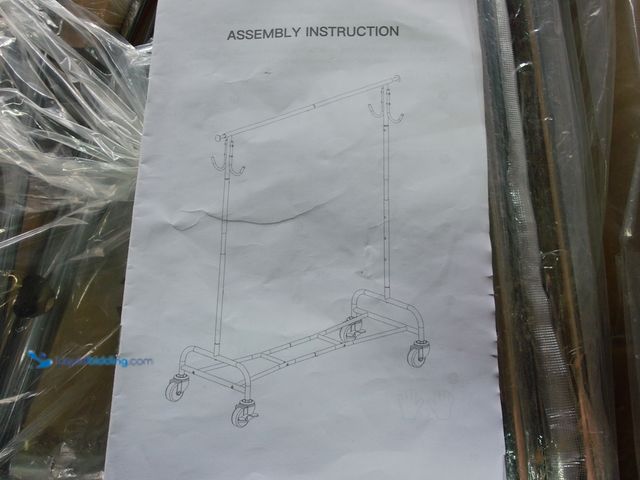 Lot 49-3481683 - Stainless Steel Rolling Garment Rack With 2 Hat Hooks, Model# USGMSRARC190TY, Unused.  Ref#BULK1126