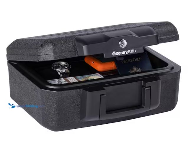 Lot 49-2000330 - SentrySafe 0.18 cu. ft. Fireproof Safe Box, Model # 1200, Used, Includes keys, Dirty from use.  Ref#...
