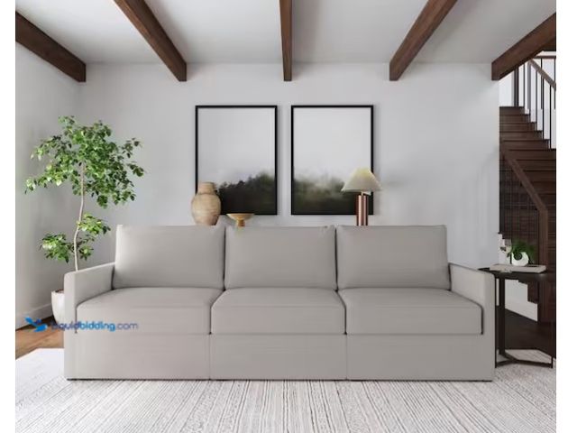 Lot 49-1592087 - FLEXSTEEL Flex 99 in. Wide Straight Arm Live Smart Performance Fabric Polyester Upholstered Sofa in ...