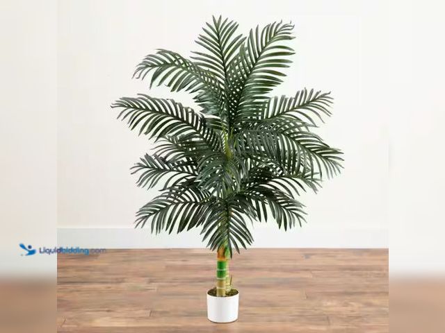Lot 49-2001023 - StyleWell 5ft Faux Golden Cane Tree in Weighted White Pot, Model # T4450, Unused.   Ref#SB0601