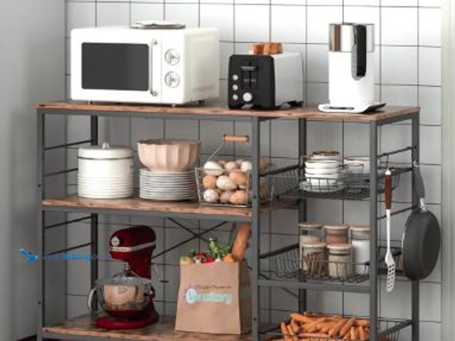 Lot 49-5436698 - VENZITORY Modern Kitchen Tiered Shelf Rack, 45.72 cm W x 17.78 cm L x 124.46 cm H, 4 Shelves, Pull-O...