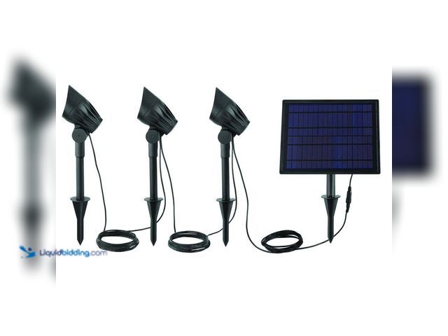 Lot 49-5413487 - Hampton Bay
75-150 Lumen Black LED High-Low Metal Weather Resistant 3-Head Outdoor Solar Spot Light...
