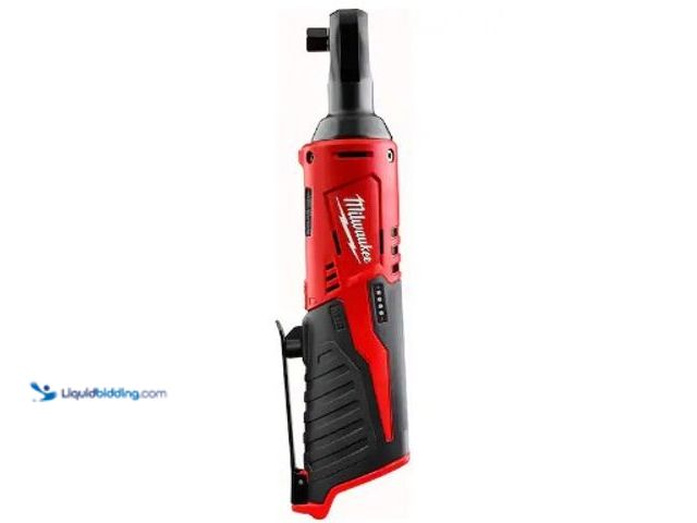 Lot 49-3618576 - Milwaukee M12 12V Lithium-Ion Cordless 3/8 in. Ratchet (Tool-Only), Model # 2457-20, New, Powers on....