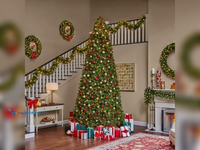 Lot 49-1547275 - Home Accents Holiday 12FT Wesley Long Needle Pine LED Pre-lit Tree, Model# 195546011617, Unused, Una...