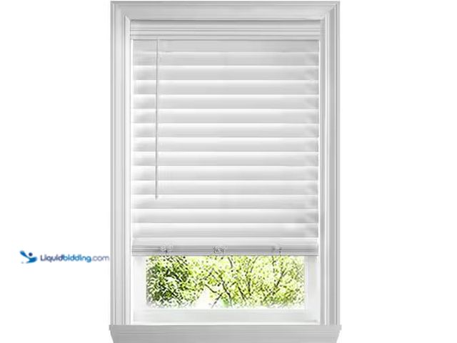 Lot 49-5555512 - Home Decorators Collection
White Cordless Premium Faux Wood blinds with 2.5 in. Slats - 52 in. W x ...