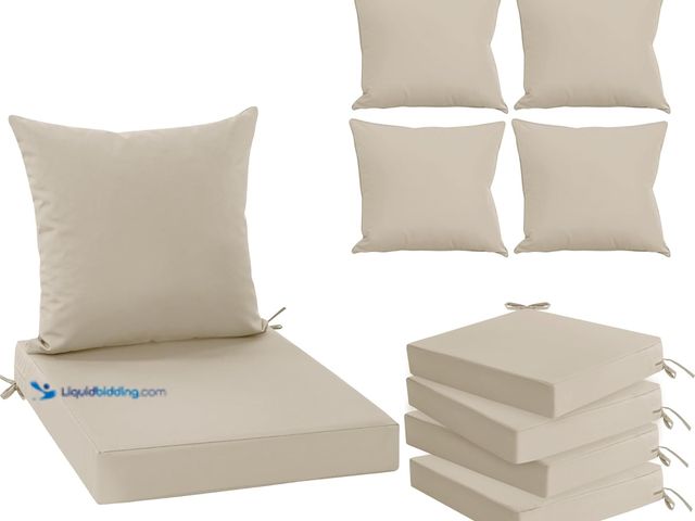 Lot 49-5410803 - Outdoor Chair Cushion Weather Resistant, Backrest and Seat Cushion Set for Patio Furniture with Wate...