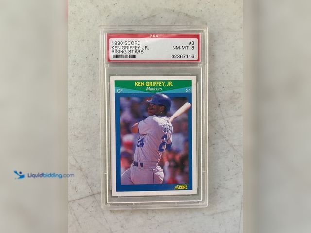 Lot 49-1505537 - COLLECTIBLE WOW GRADED CARD! 1990 SCORE KEN GRIFFEY JR RISING STARS #3 PSA GRADED 8 NM-MT #COINS1211