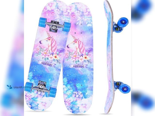 Lot 49-5408521 - Skateboards for Beginners Kids Boys Girls Teens and Adults, 31 Inch Complete Standard Skateboards.  ...