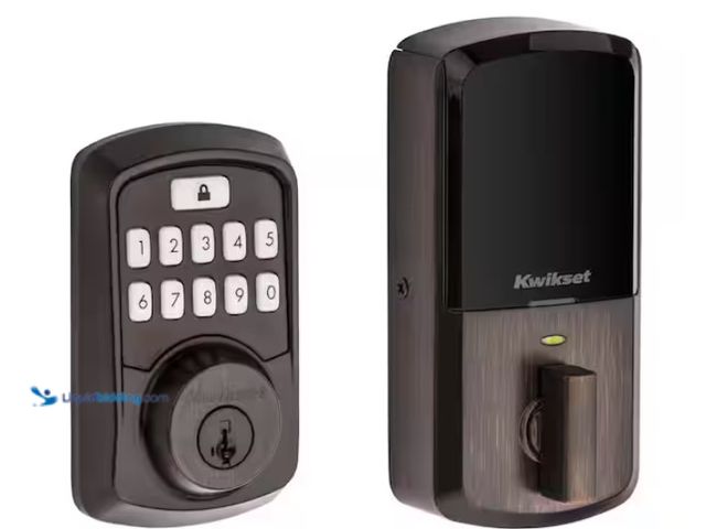 Lot 49-1574804 - Kwikset Aura Venetian Bronze Single Cylinder Electronic Bluetooth Keypad Smart Lock Deadbolt featuri...
