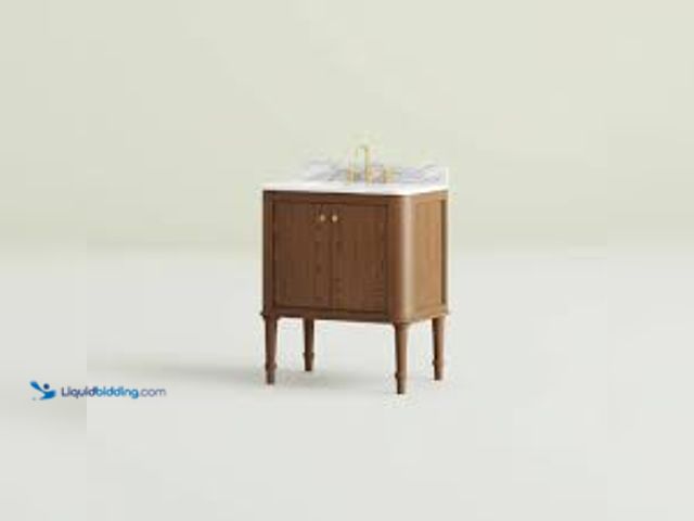 Lot 49-5485117 - Home Decorators Collection Collette 30" Single Sink Vanity in Cinnamon Oak with Carrara Marble Top. ...