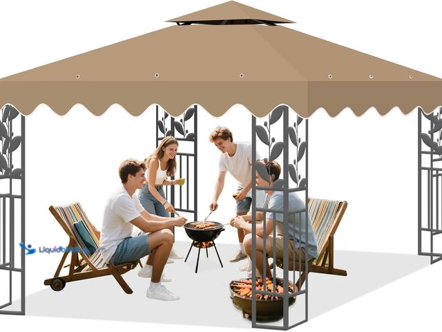 Lot 49-3511857 - 10x10 Gazebo Replacement Top Cover, 10x10 Canopy Top Cover Replacement Gazebo Roof Double Tiered wit...