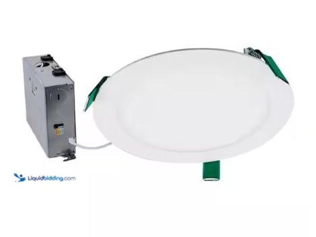 Lot 49-1625344 - HALO HLB 8 in. Adjustable CCT Canless IC Rated Dimmable Indoor, Outdoor Integrated LED Recessed Ligh...