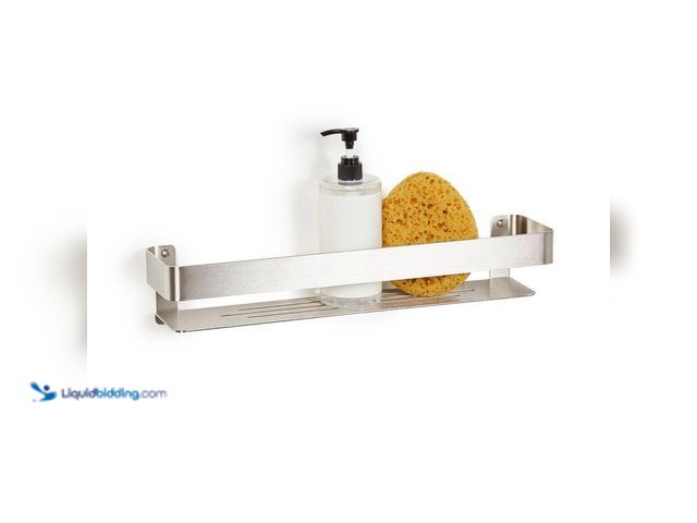 Lot 49-5487103 - SEACHROME
18 in. x 4 in. Rectangular Shower Shelf with Rail in Satin Unused