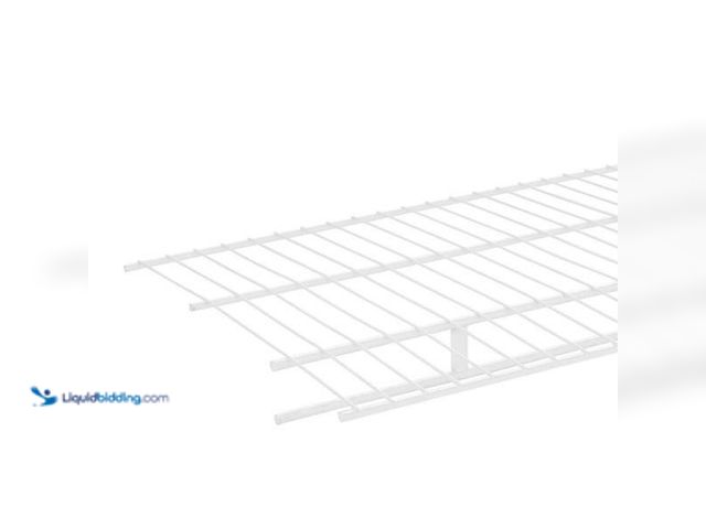 Lot 49-5445909 - Everbilt Fixed Rod Wire Shelf 12 ft. x 16 in., Model # 90276, Used, scuffs/scrtaches, slightly bent.
