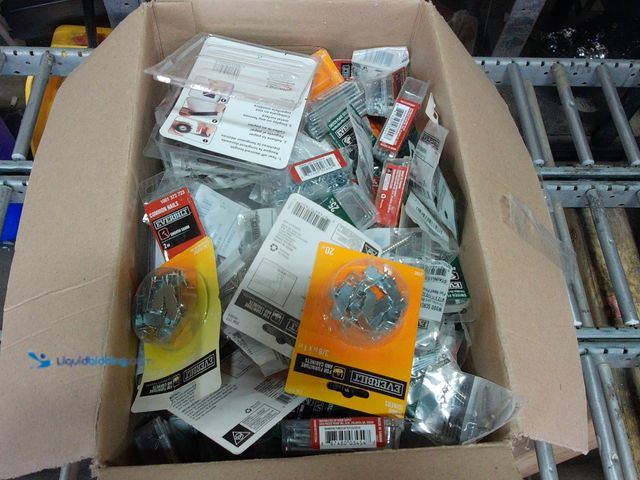 Lot 49-1549376 - Box full of miscellaneous Fasteners, Screws, Etc. Slightly used.  Ref#AHDPA1023