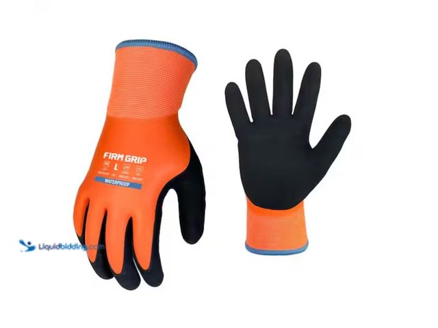 Lot 49-1575818 - Lot of (2) FIRM GRIP Large Winter Waterproof Double Coated Latex Outdoor and Work Gloves (3-Pack), M...