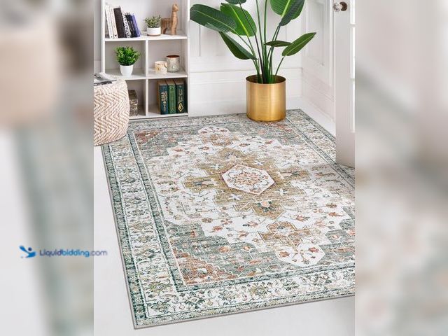Lot 49-5547935 - Ultra-Thin Washable Area Rug - 5x7 Rugs for Living Room Washable Rugs for Bedroom Soft Office Mat, P...