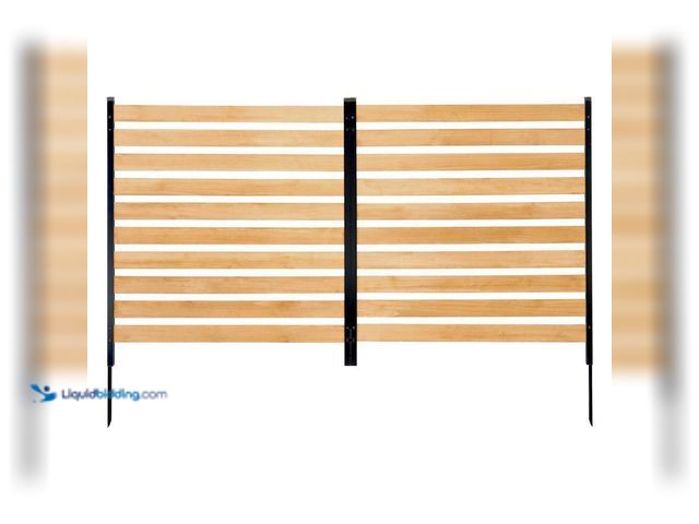 Lot 49-5560047 - SVOPES
Wood Privacy Fence, 38 in. W x 42 in. L, 2-Panel Slatted Screen, Metal Stakes, Simple DIY Se...