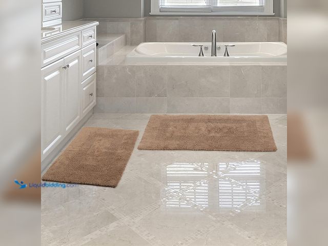 Lot 49-5486899 - Bathroom Rugs - 2-Piece Cotton Bathroom Mat Set - Machine Washable Bath Mats for Washroom, Kitchen, ...