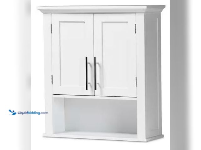 Lot 49-1549485 - Baxton Studio Turner White Bathroom Accent Cabinet, Model # 189-11337-HD, Unused, Factory packed.  R...