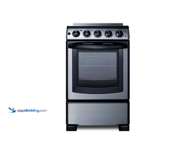 Lot 49-5439891 - Summit Appliance 20 in. 2.3 cu. ft. Slide-In Electric Range in Stainless Steel. [Model # REX2071SSRT...